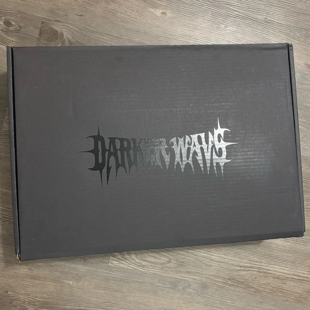 NIB Dolls Kill / Darker Wavs Atmosphere Double Stack Field Girl Traitor Boots